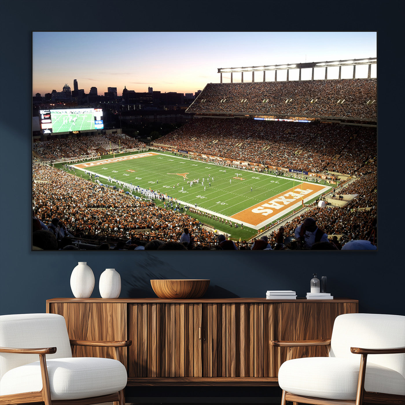 11455-MGV-CV-36X24-Darrell K Royal-Texas Memorial Stadium Canvas Wall Art - Texas Longhorns Football Match