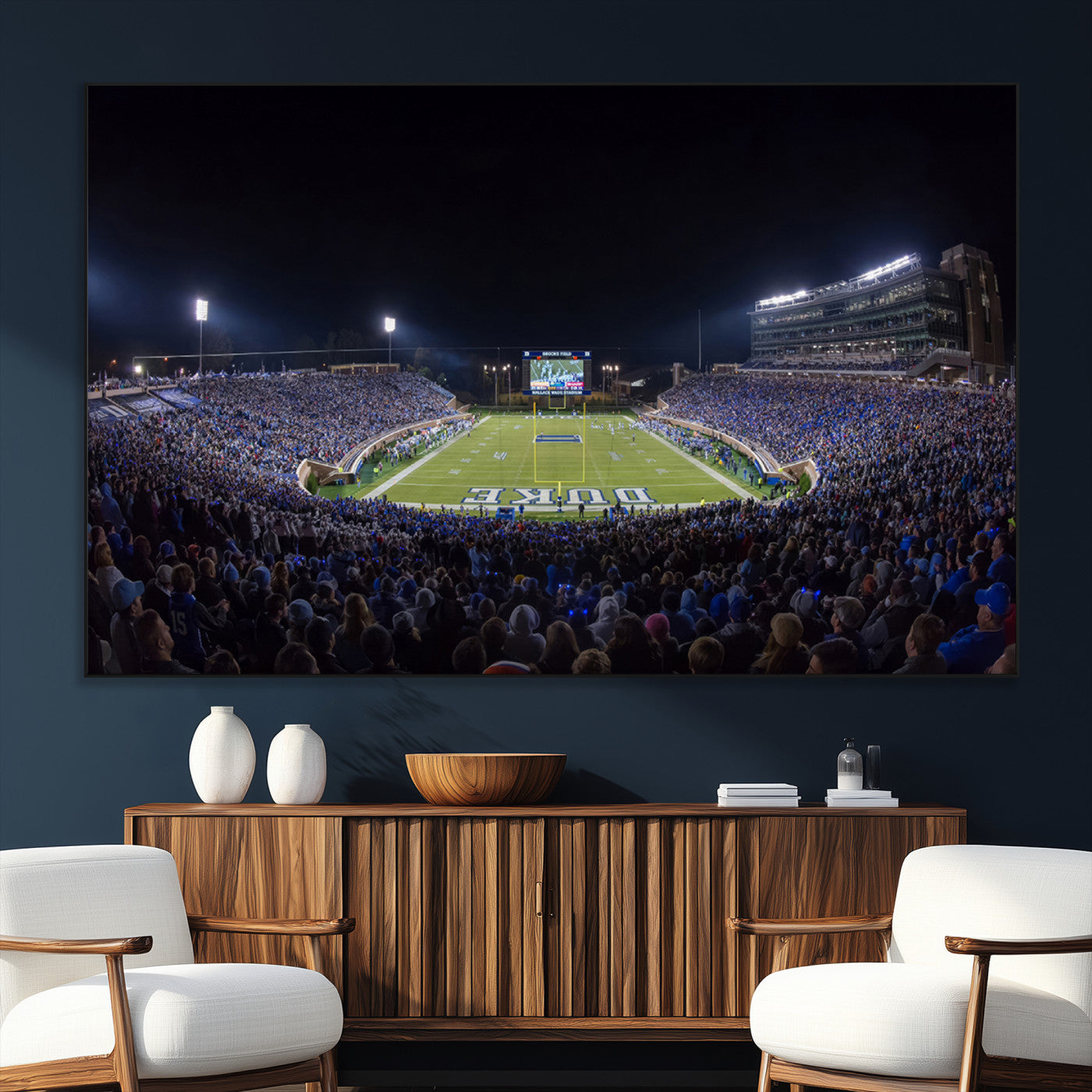 21070-MGV-CV-36X24-Duke University Blue Devils Football Team Print - Durham Wallace Wade Stadium Wall Art Canvas Print
