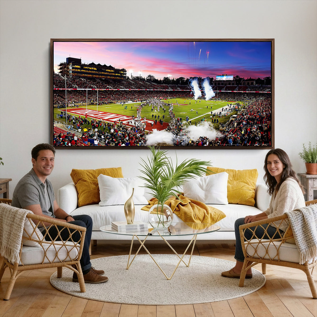 25557-PAN-FL-20X10 - Stanford University Cardinal Football Team Print - Stanford Stadium Wall Art Canvas Print