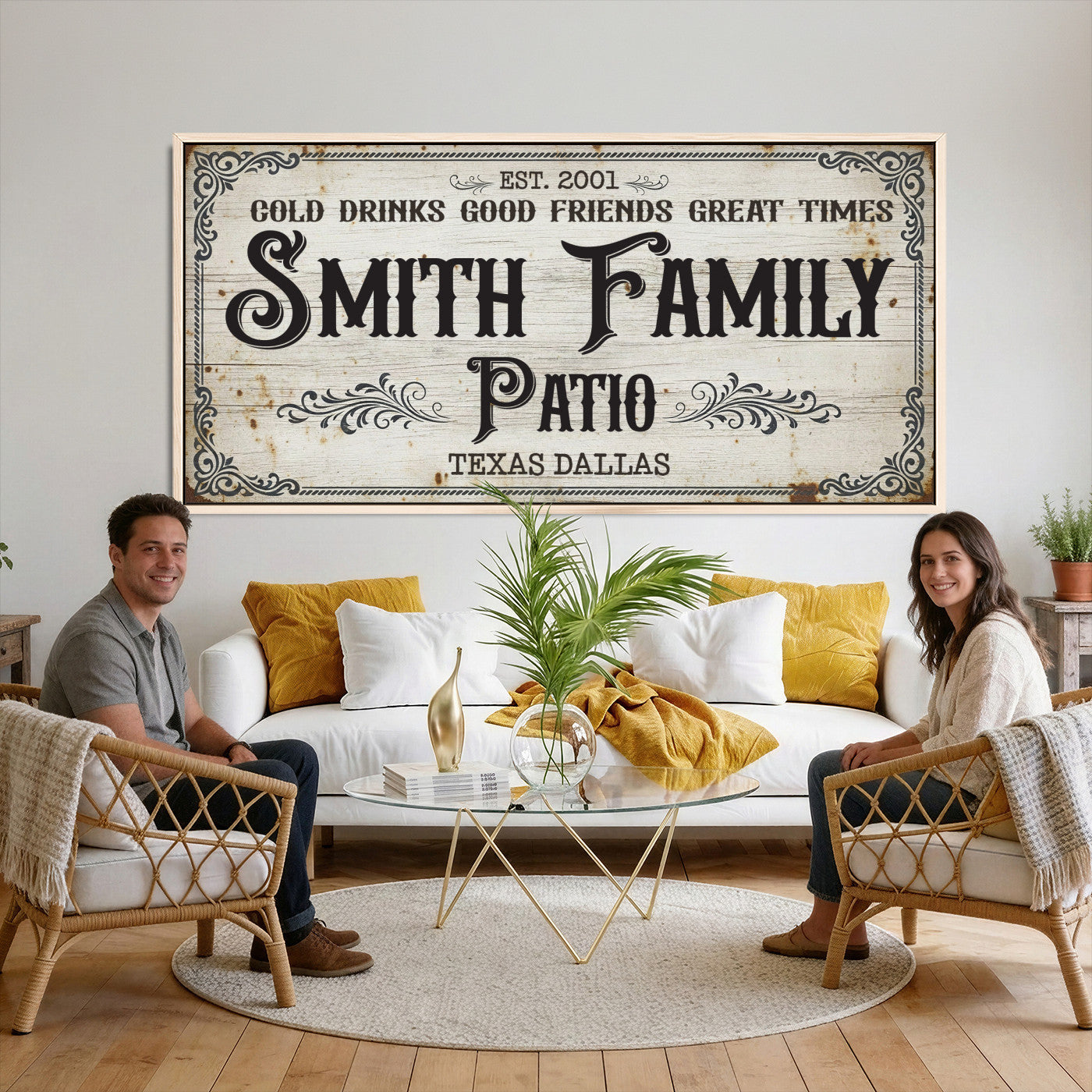 82858529-PAN-FL-20X10 - Custom Bar Sign Wall Art Canvas Print
