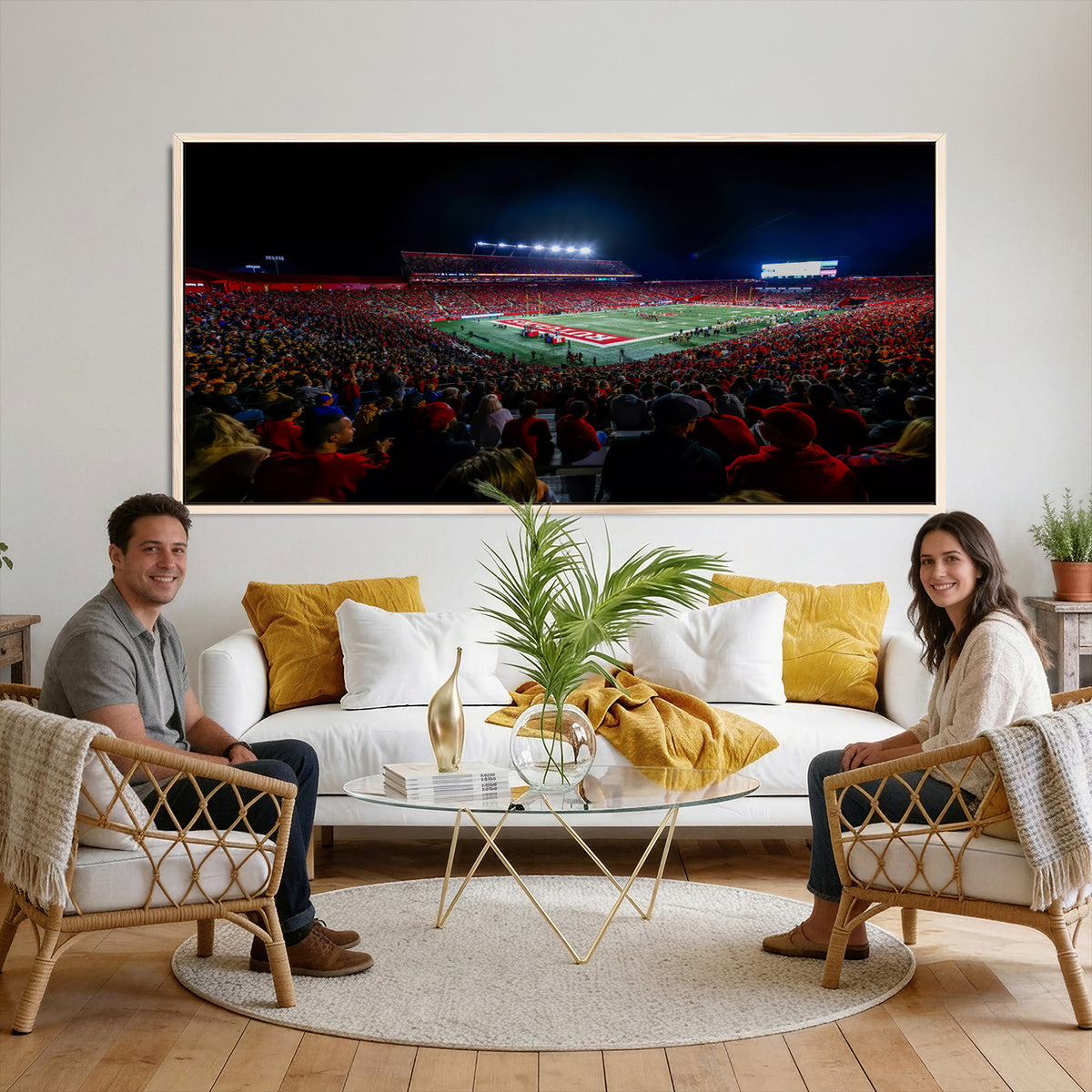18115-PAN-FL-20X10 - Rutgers Scarlet Knights Football Team Print - SHI Stadium, Piscataway Wall Art Canvas Print