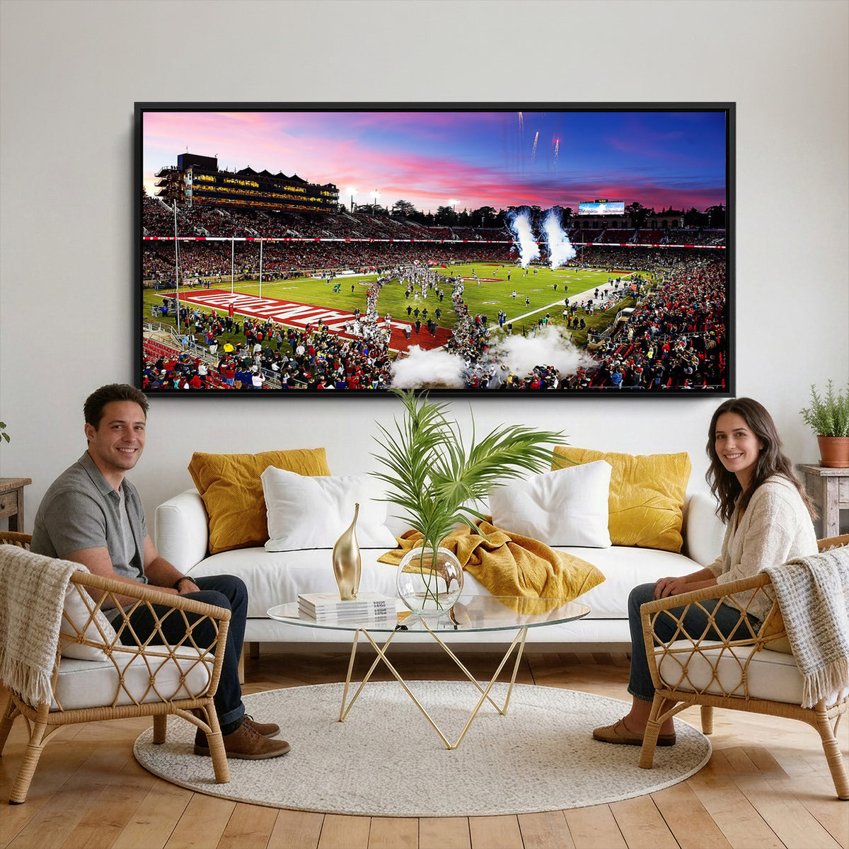 25557-PAN-FL-20X10 - Stanford University Cardinal Football Team Print - Stanford Stadium Wall Art Canvas Print