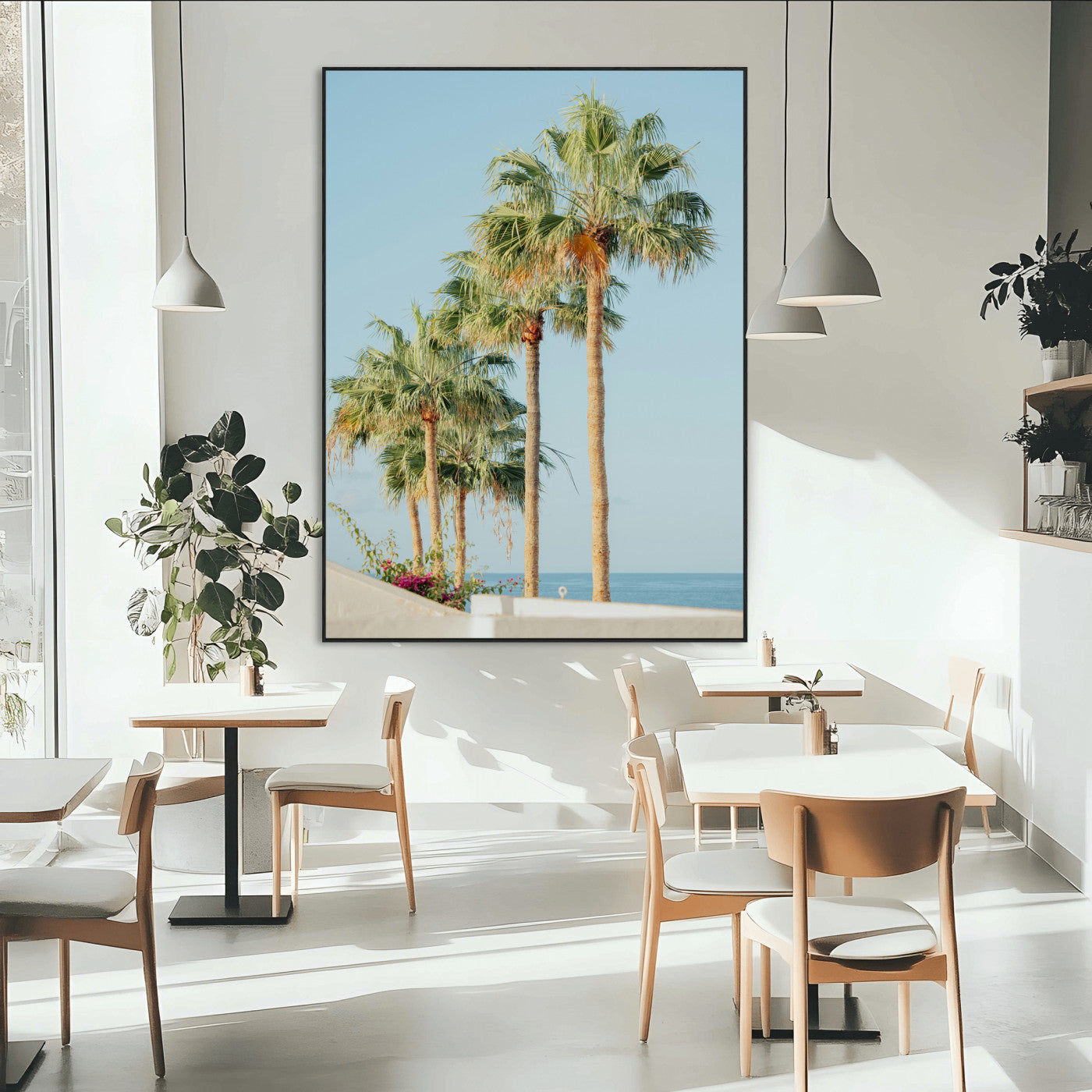 46777020-MGV-CV-24X36-Tropical Ocean Canvas Print – Framed Beach Coastal Nautical Wall Art Seascape Landscape Artwork for Home, Office