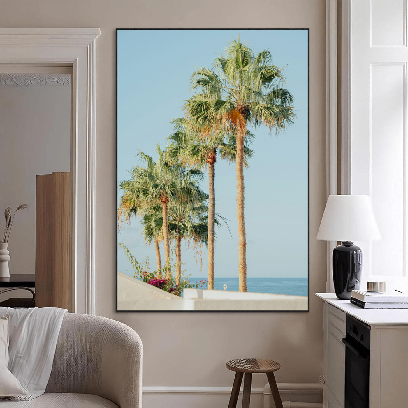 46777020-MGV-CV-24X36-Tropical Ocean Canvas Print – Framed Beach Coastal Nautical Wall Art Seascape Landscape Artwork for Home, Office