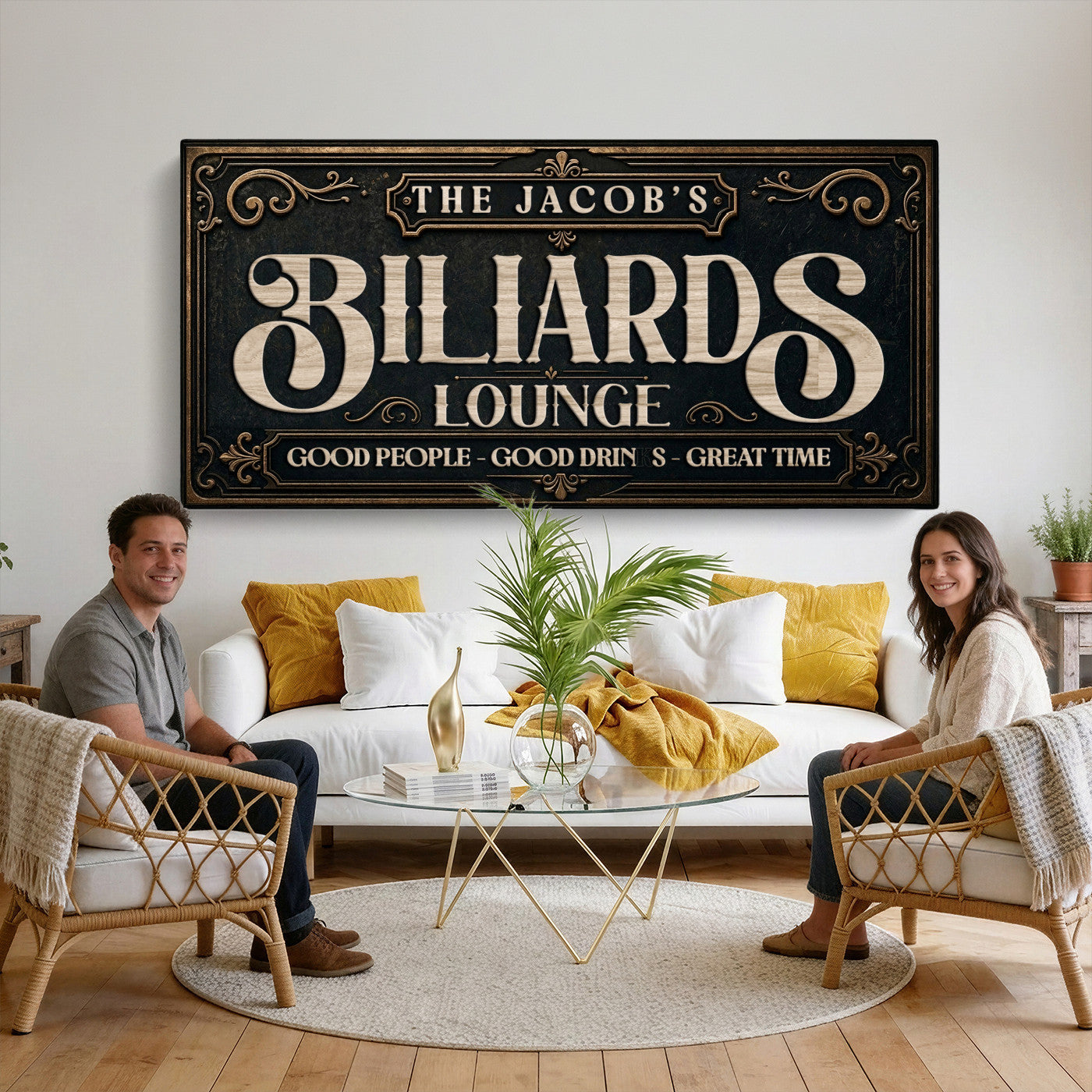 47215219-PAN-FL-20X10 - Custom Bar Sign Wall Art Canvas Print