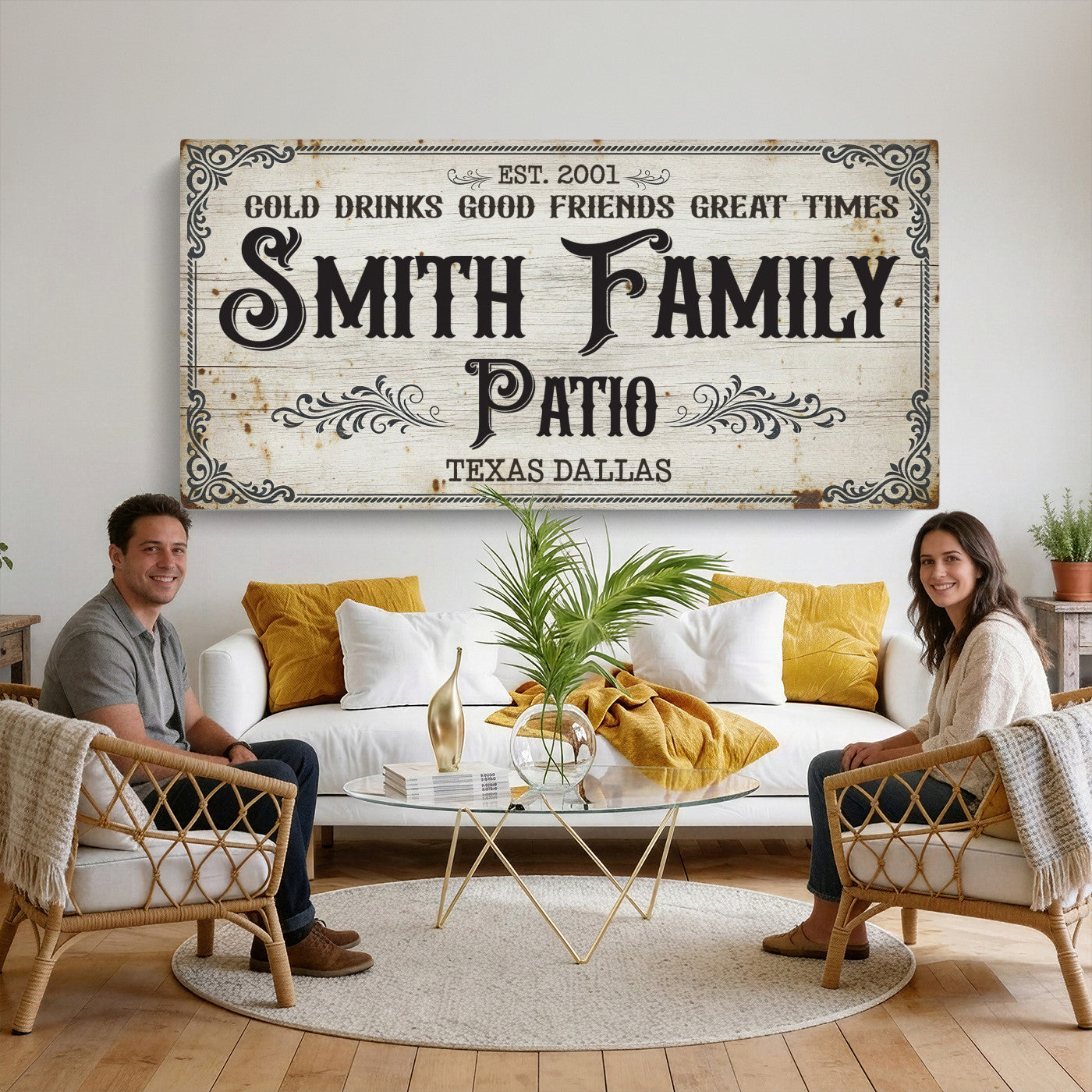 82858529-PAN-FL-20X10 - Custom Bar Sign Wall Art Canvas Print