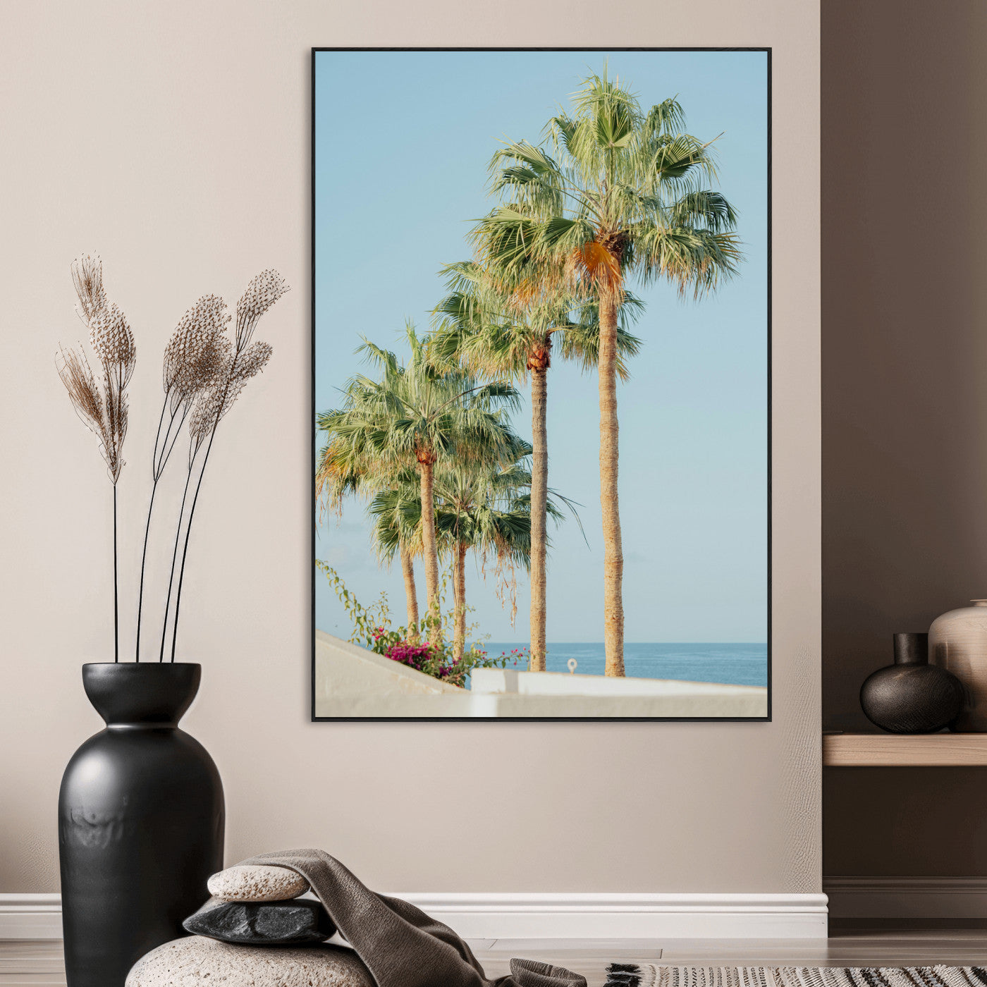 46777020-MGV-CV-24X36-Tropical Ocean Canvas Print – Framed Beach Coastal Nautical Wall Art Seascape Landscape Artwork for Home, Office