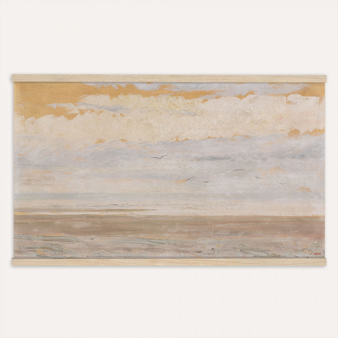 Beach Cloud Tapestry Wall Art, Antique Art Nouveau Ocean Wall Hanging, Extra Large Bedroom Bathroom Wall Decor Gift