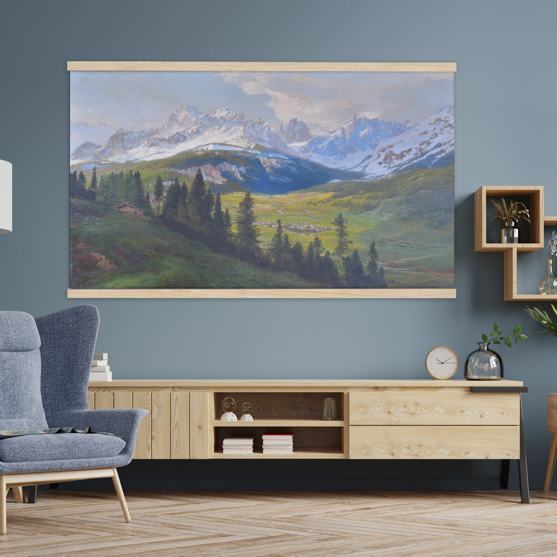 Joseph Selleny Tapestry Wall Art, A Lake Landscape Romanticism Blanket, Extra Large Moody Cabin Decor Gift