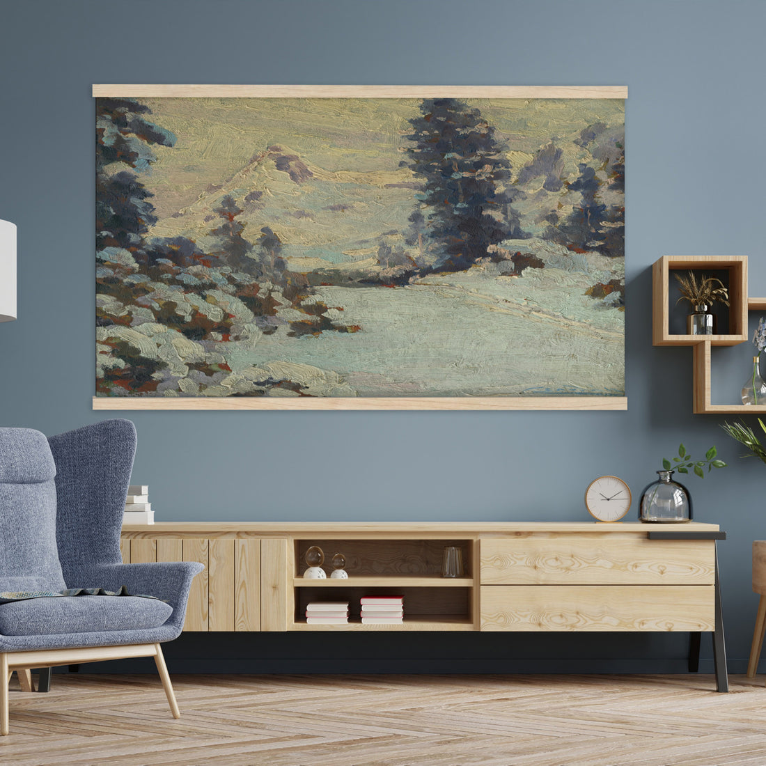 Charlotte Wahlstrom Tapestry Wall Art, An Evening in March Realism Blanket, Extra Large Nordic Bedroom Decor