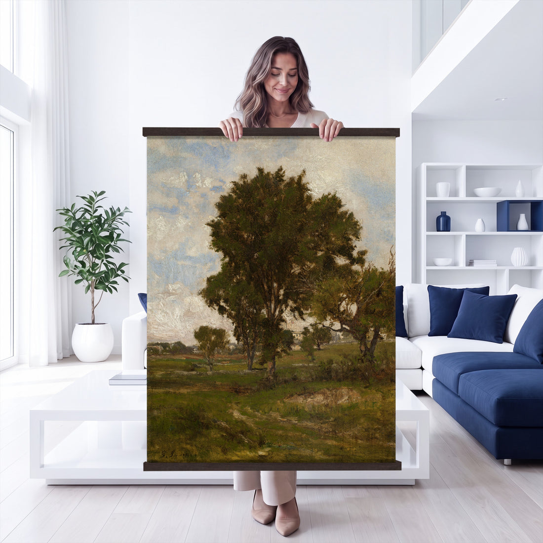 Ivan Shishkin Tapestry Wall Art, Pine Tree Study Realism Blanket, Extra Large Rustic Cabin Decor Gift
