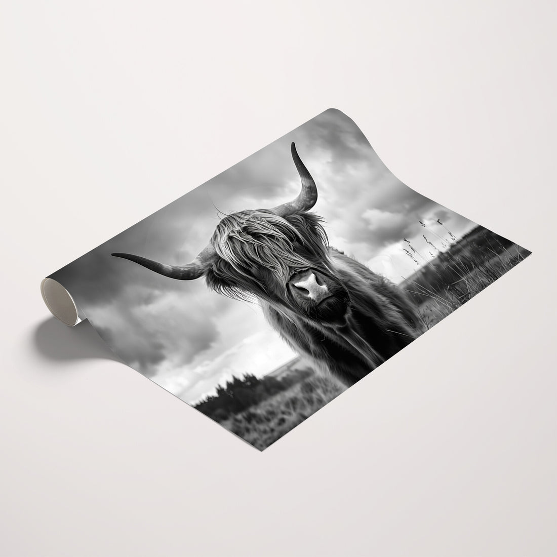 Scottish Cow Wall Art Canvas Print, Longhorn Wall Art