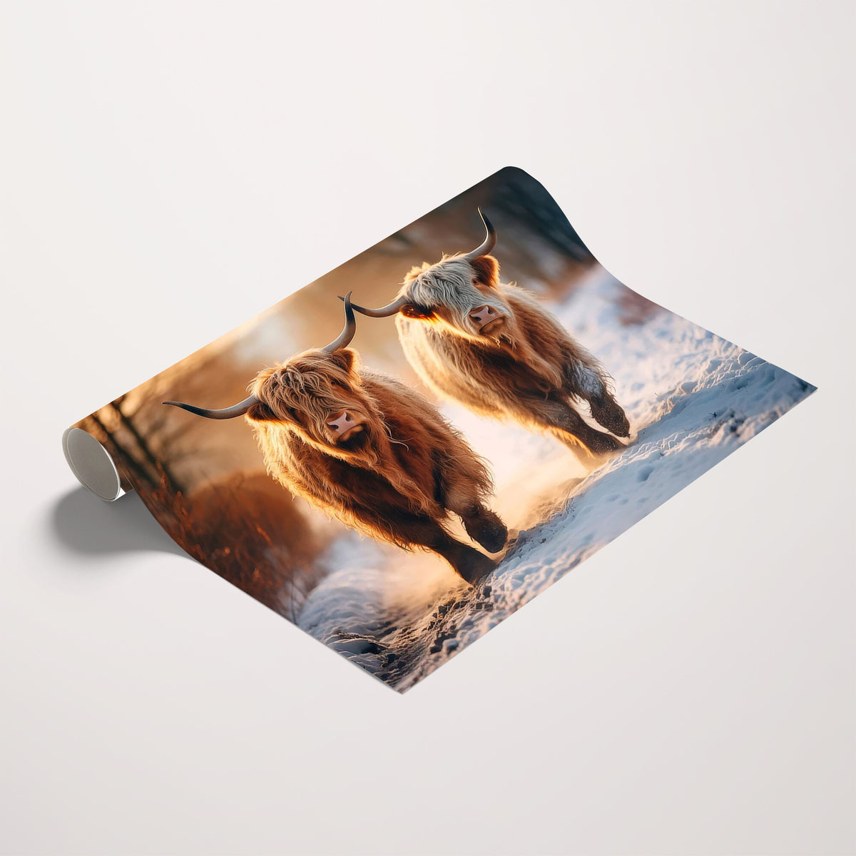 94810-_Poster-30x20 - Scottish Highland Cow Horn Farm Wall Art Canvas Print