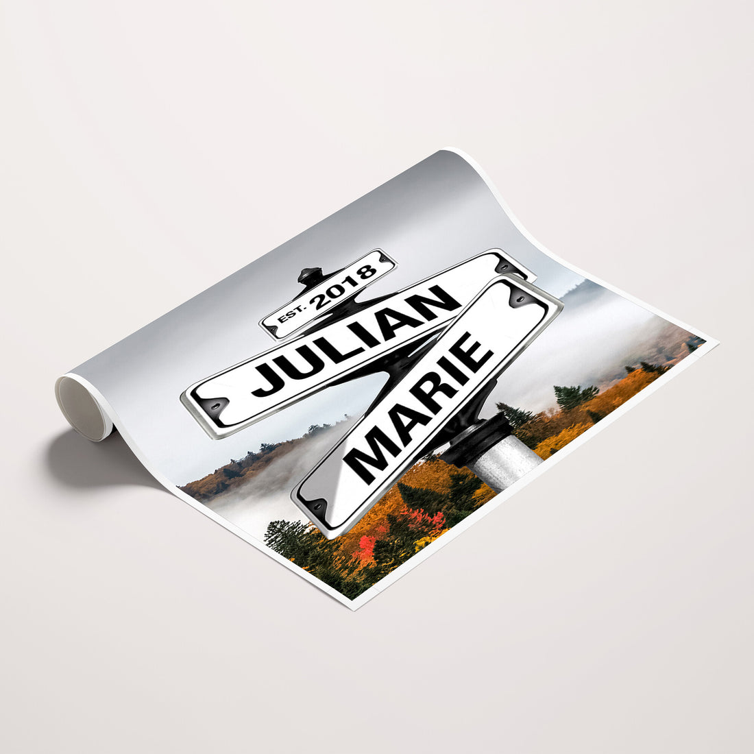 Personalized Name Sign Canvas, Custom Street Sign Wall Art for Family