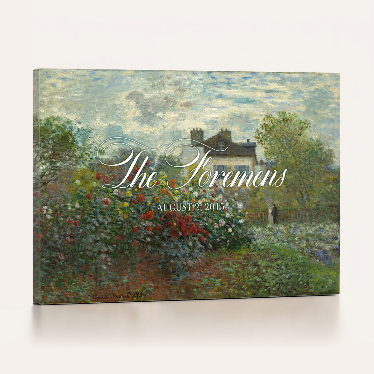 58886211-MCV-HS-36X24 - Wedding Easel Sign | Personalized Cottage Garden Vintage Canvas | Framed Welcome Sign for Ceremony