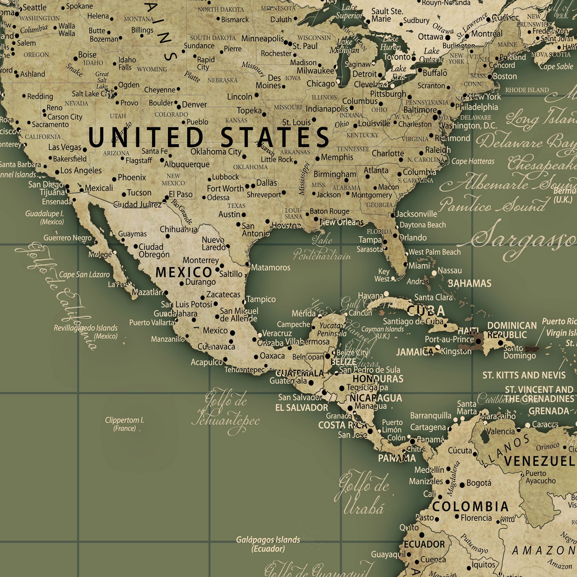 88521244-MGV-CV-36X24-Personalized Push Pin World Map Canvas – Custom Framed Travel Tracker Wall Art, Large Adventure Map with Pins for Home, Office