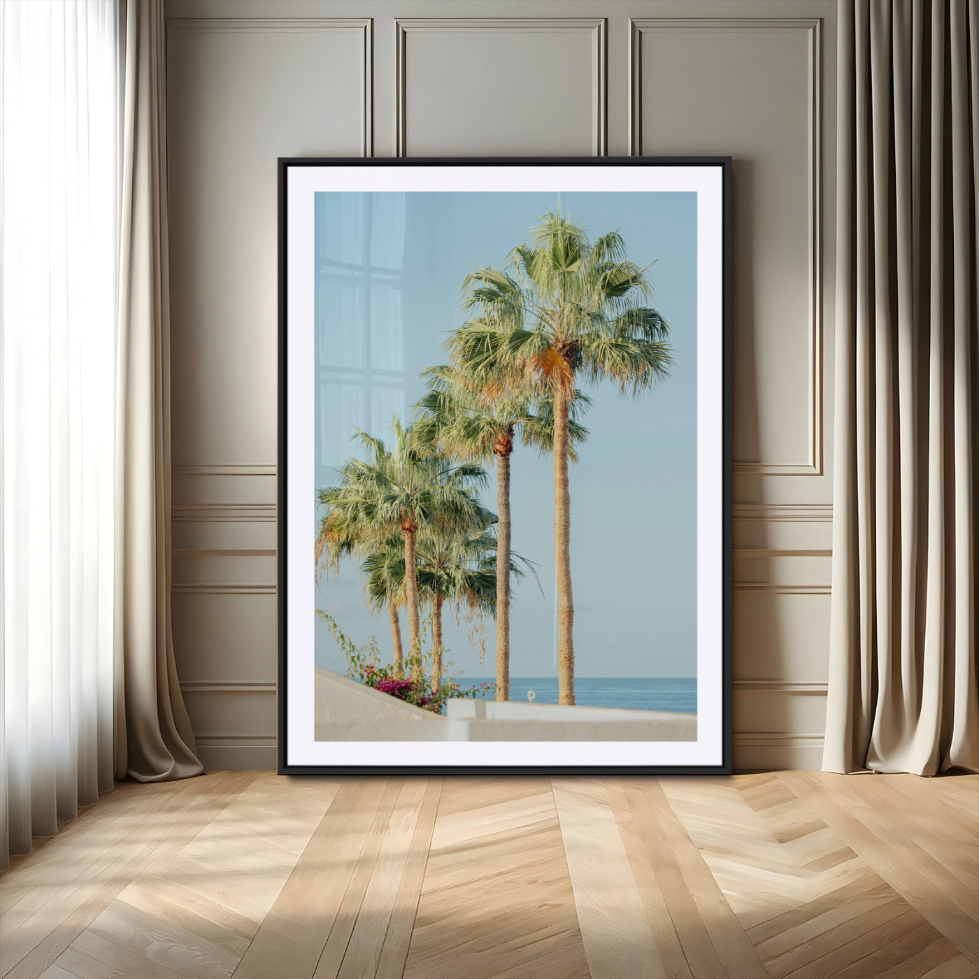 46777020-MGV-CV-24X36-Tropical Ocean Canvas Print – Framed Beach Coastal Nautical Wall Art Seascape Landscape Artwork for Home, Office