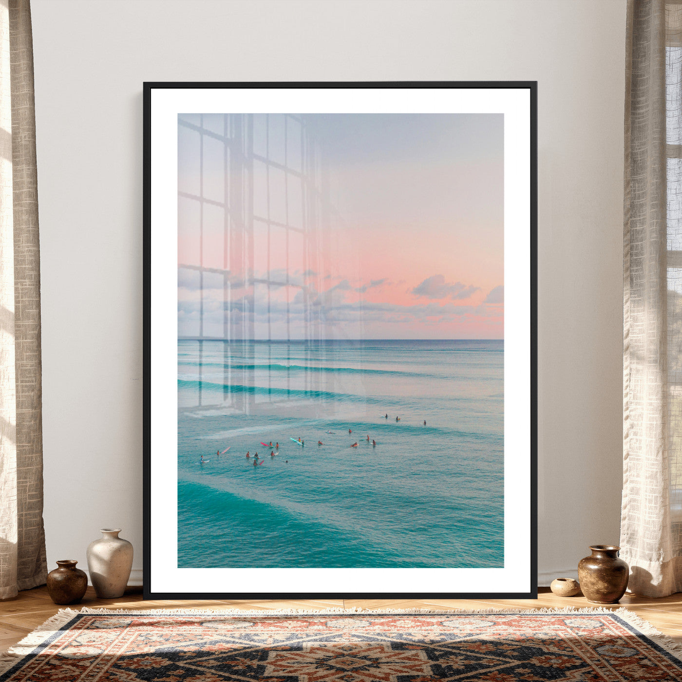 43011896-MGV-CV-24X36 - Beach Walk Wall Art Canvas Print – Soft Coastal Photography Artwork Print for Bedroom, Living Room, and Serene Home Decor