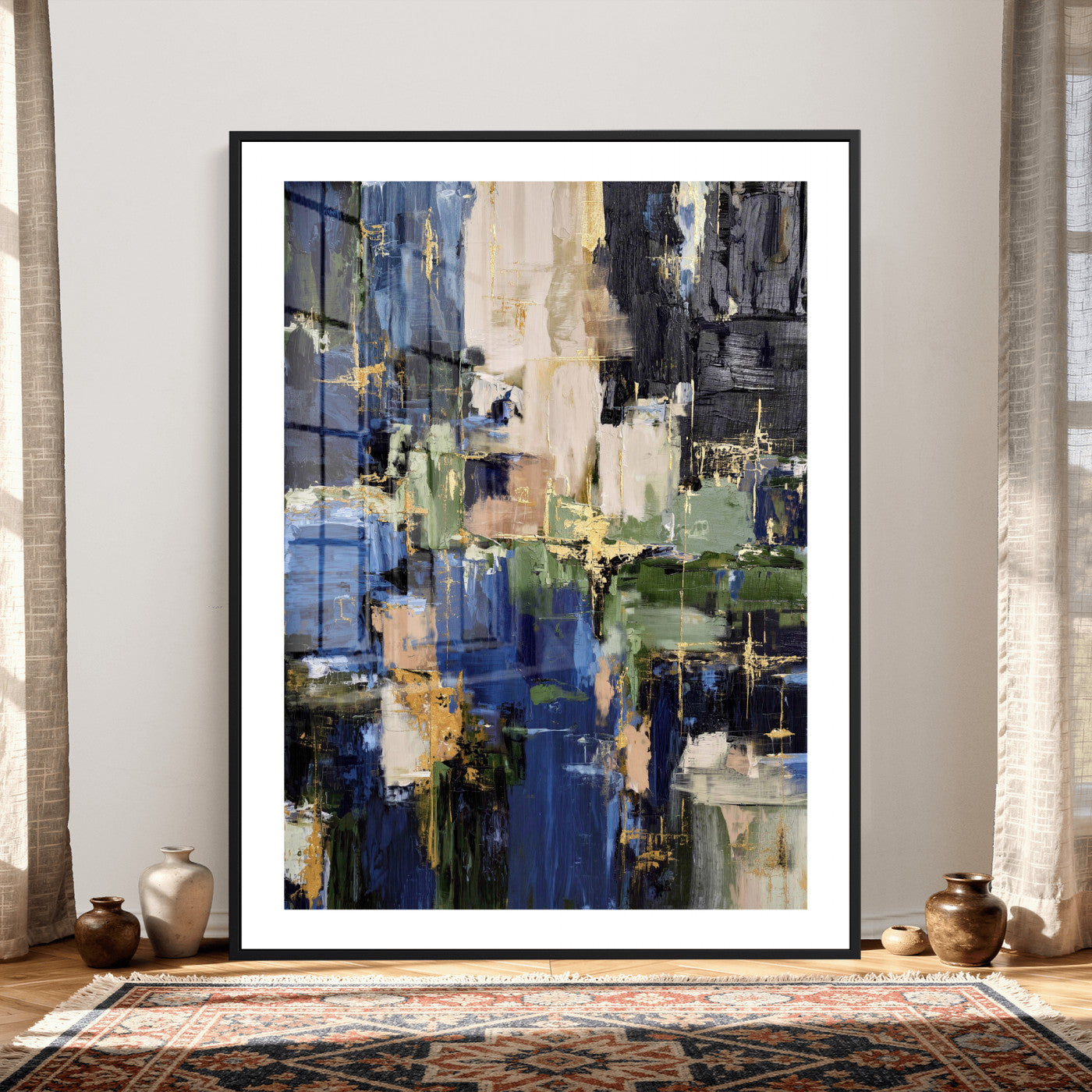 69517274-MGV-CV-24X36 - Abstract Dark Blue Wall Art Canvas Print