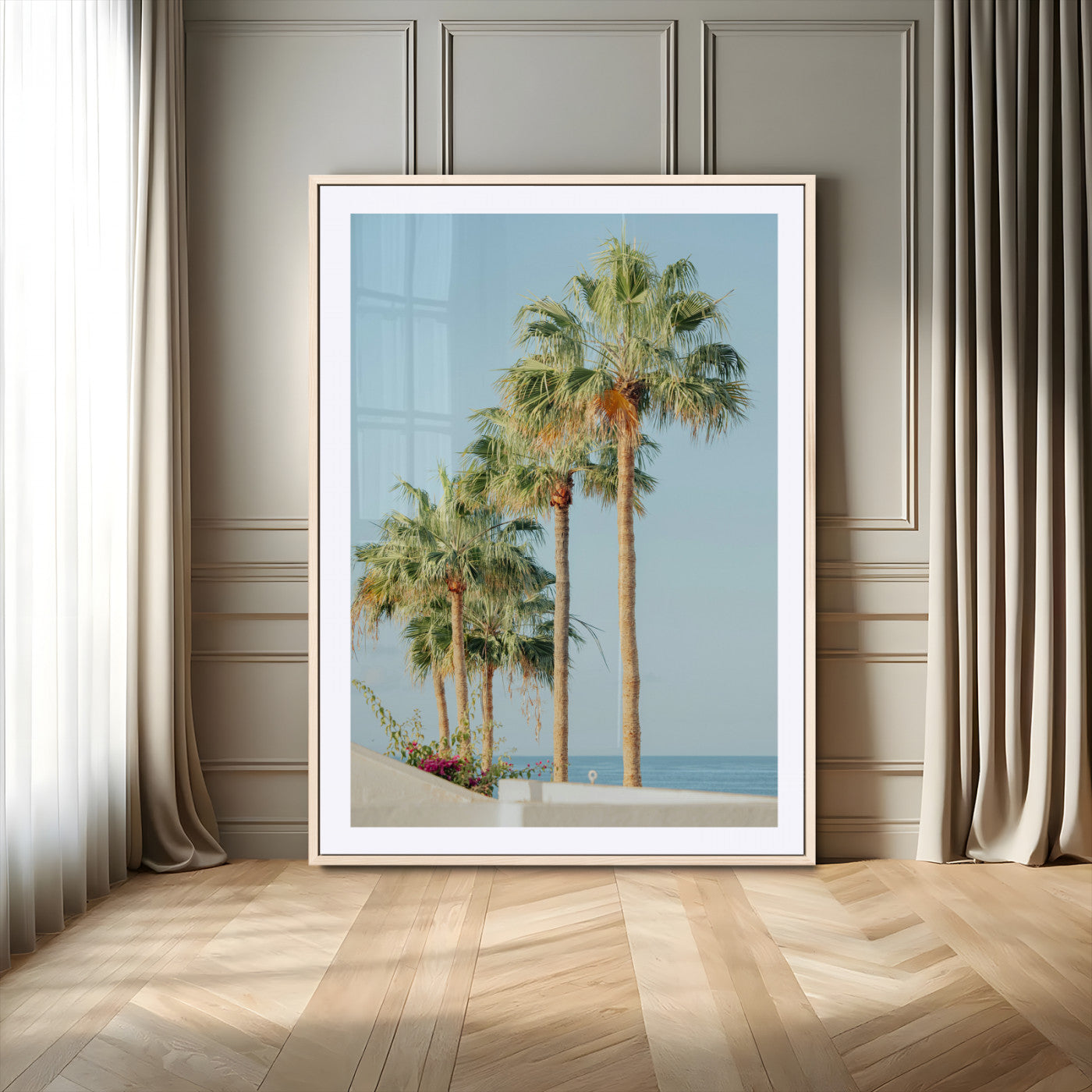 46777020-MGV-CV-24X36-Tropical Ocean Canvas Print – Framed Beach Coastal Nautical Wall Art Seascape Landscape Artwork for Home, Office