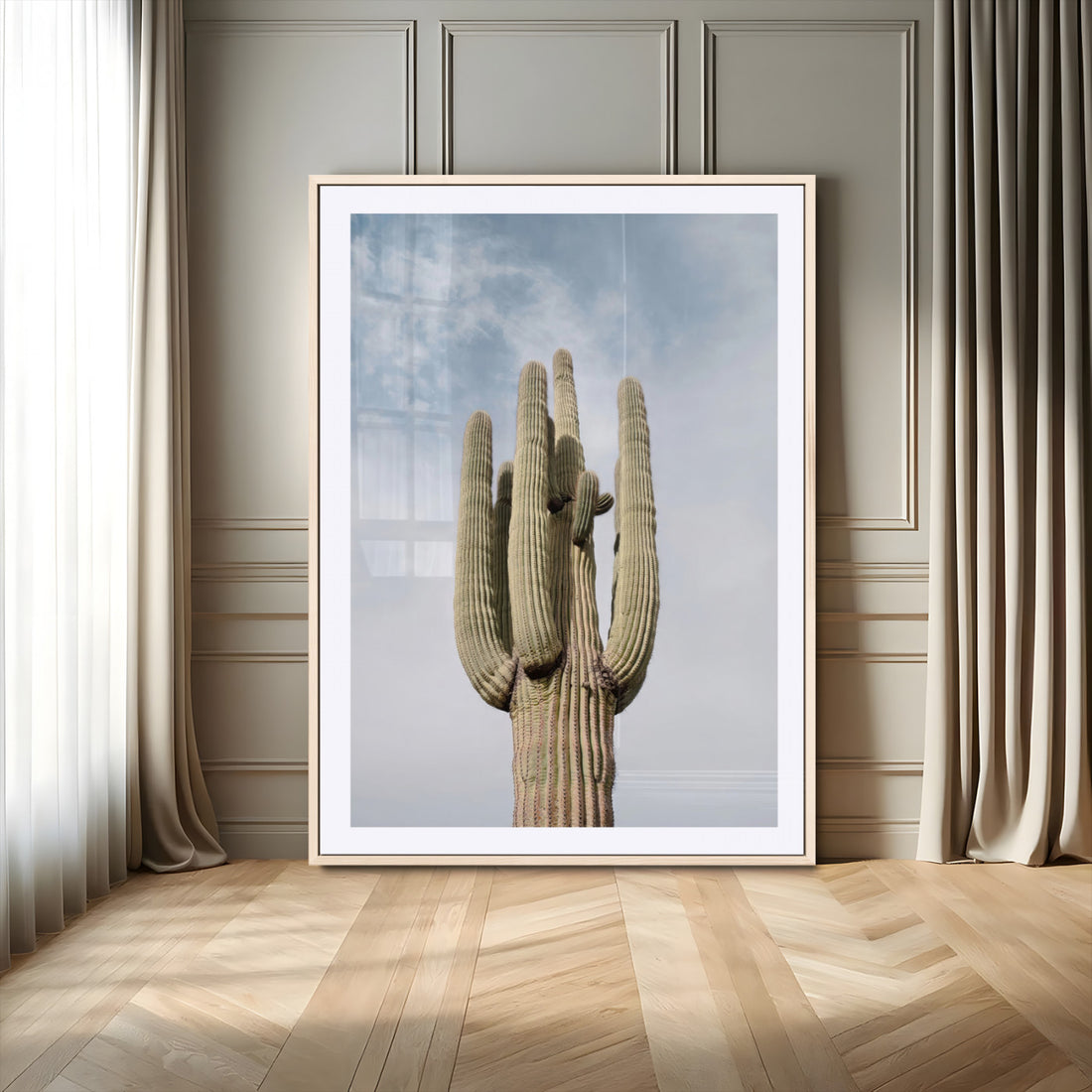 Desert Cactus Wall Art | Saguaro Cactus Canvas Artwork