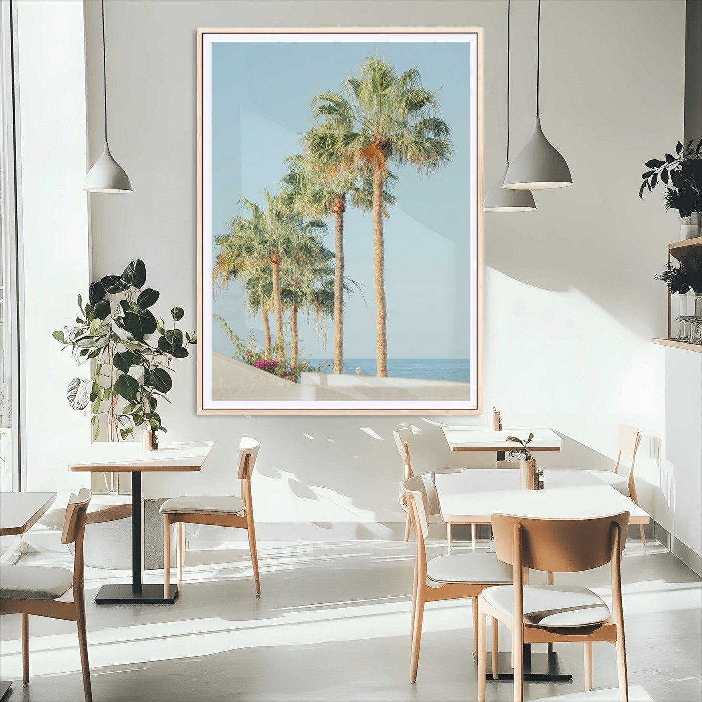 46777020-MGC-FP-24x36_Natural-Tropical Ocean Canvas Print – Framed Beach Coastal Nautical Wall Art Seascape Landscape Artwork for Home, Office