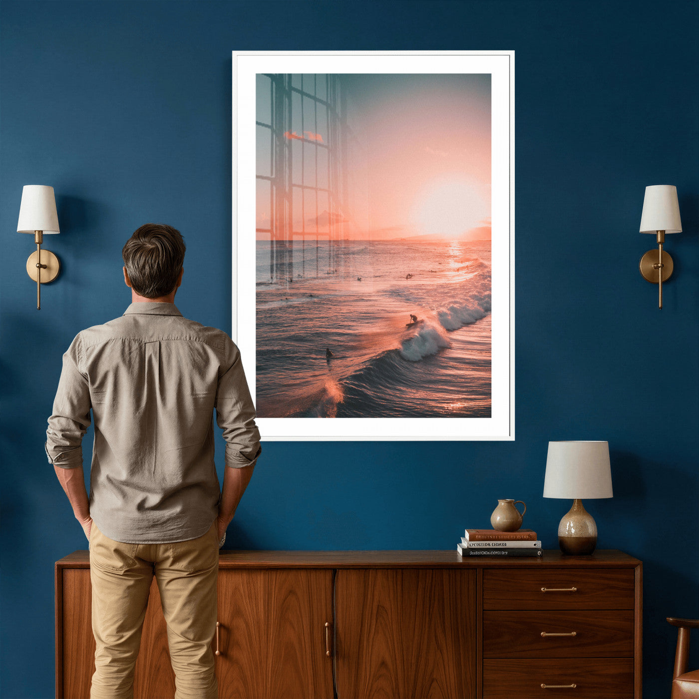 29099392-MGV-CV-24X36 - Sunset Ocean Wall Art Canvas Print