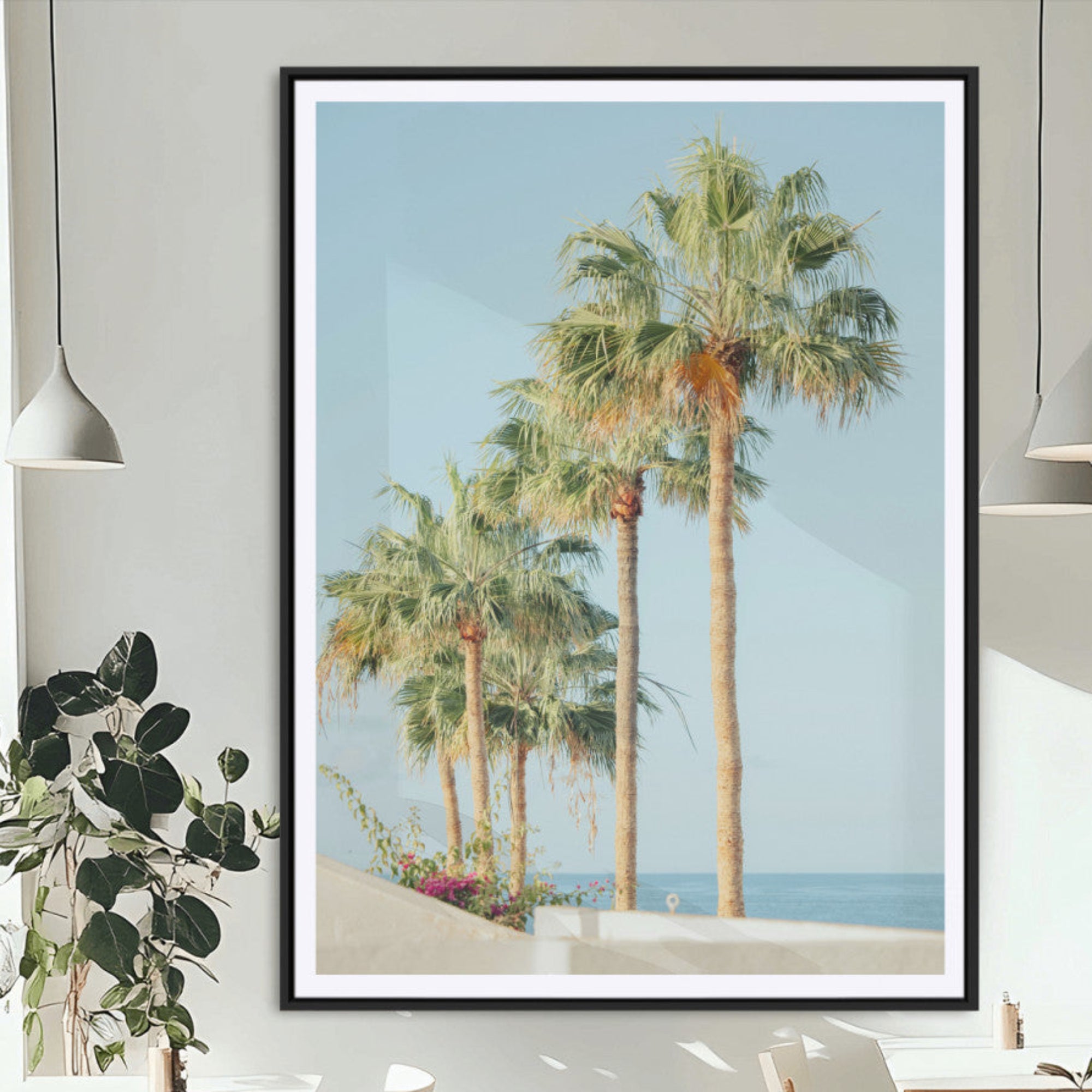 46777020-MGC-FP-24x36_Black-Tropical Ocean Canvas Print – Framed Beach Coastal Nautical Wall Art Seascape Landscape Artwork for Home, Office