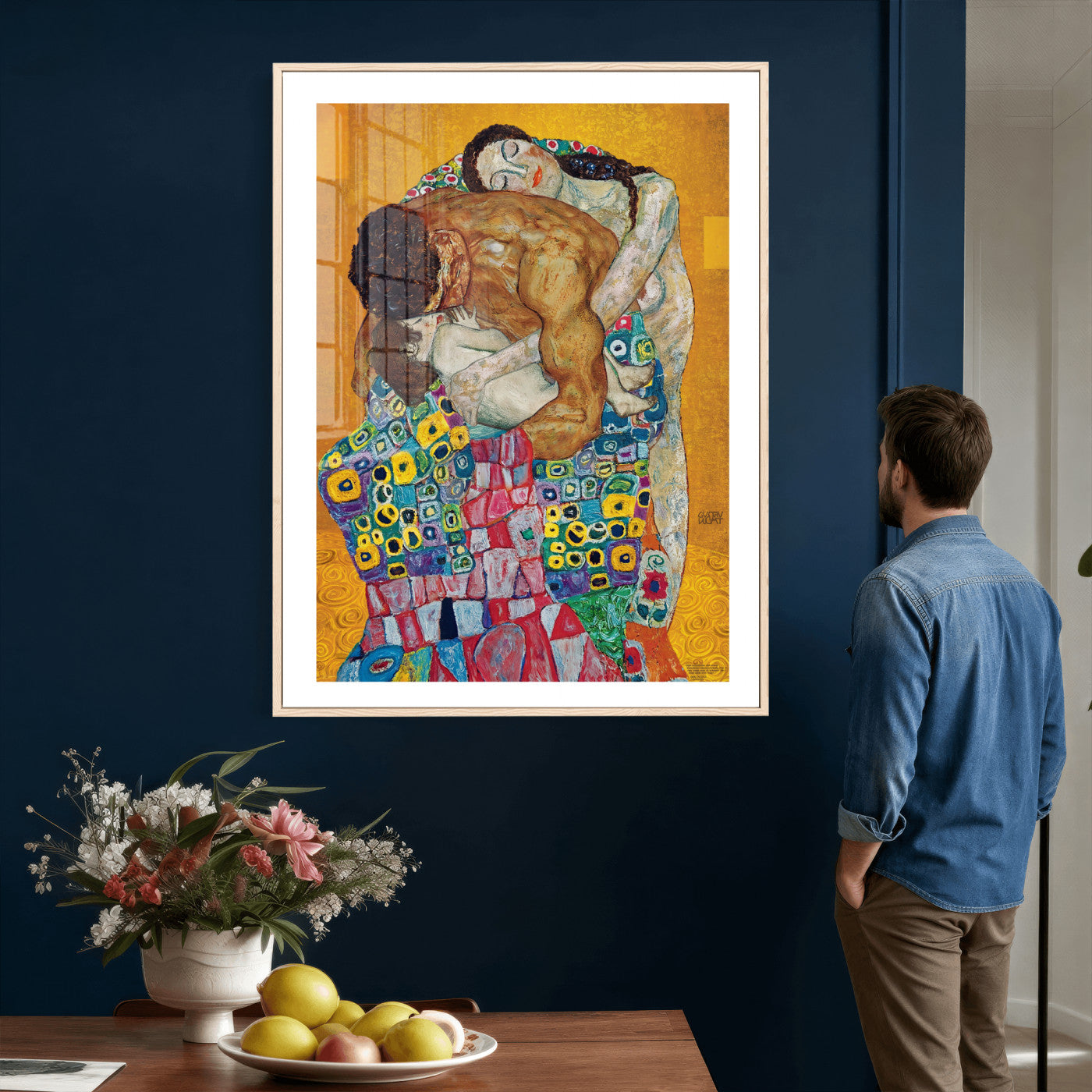 44640476-MGV-CV-24X36 - The Bride Wall Art Canvas Print – Gustav Klimt Inspired Romantic Embrace Painting