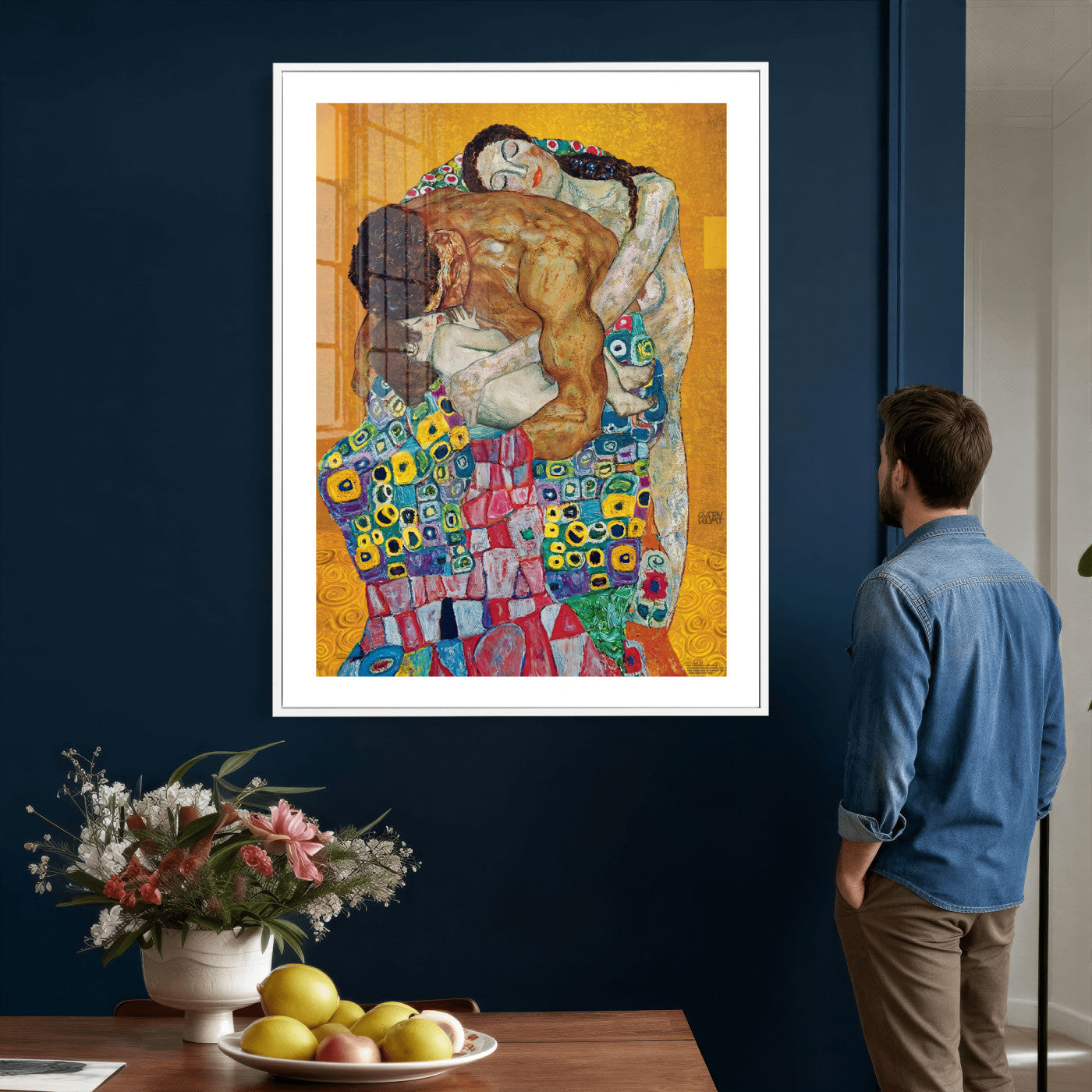 44640476-MGV-CV-24X36 - The Bride Wall Art Canvas Print – Gustav Klimt Inspired Romantic Embrace Painting