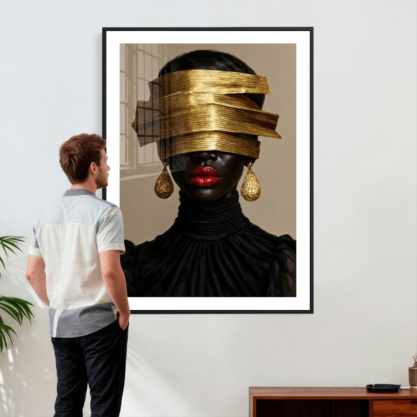 8151788X6-MGV-CV-24X36 - Abstract Afro American Women Wall Art Canvas Print