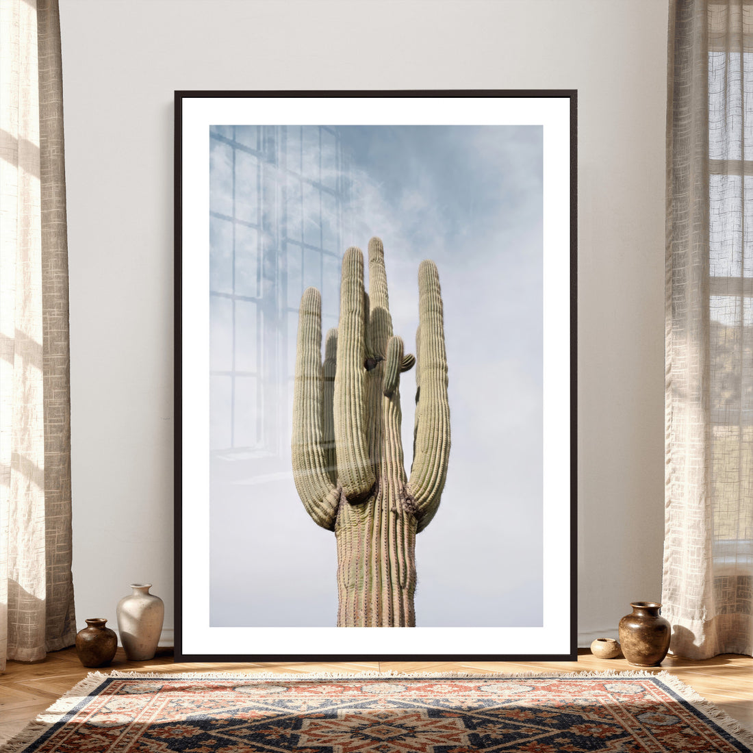 Desert Cactus Wall Art, Tall Spines Canvas Print
