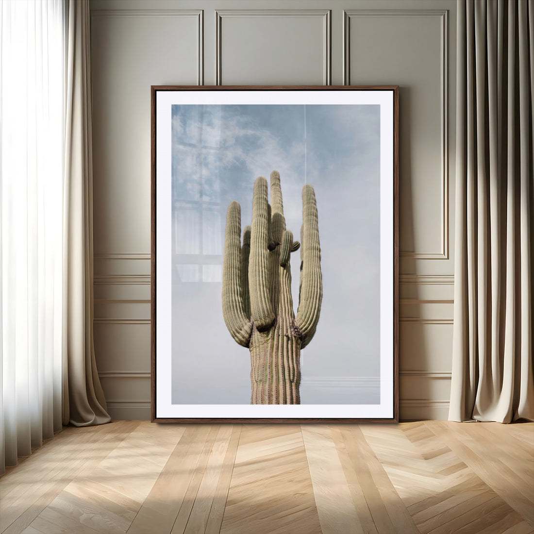 Desert Cactus Wall Art | Saguaro Cactus Canvas Artwork