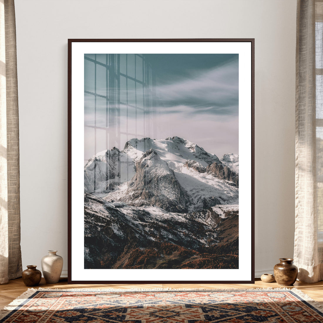 Alpine Mountain Landscape Wall Art Canvas Print, Snowy Peak