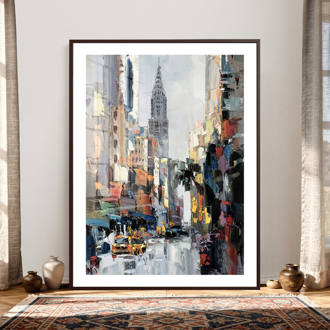 Chrysler Building New York Wall Art Canvas Print, Abstract NYC Street Art