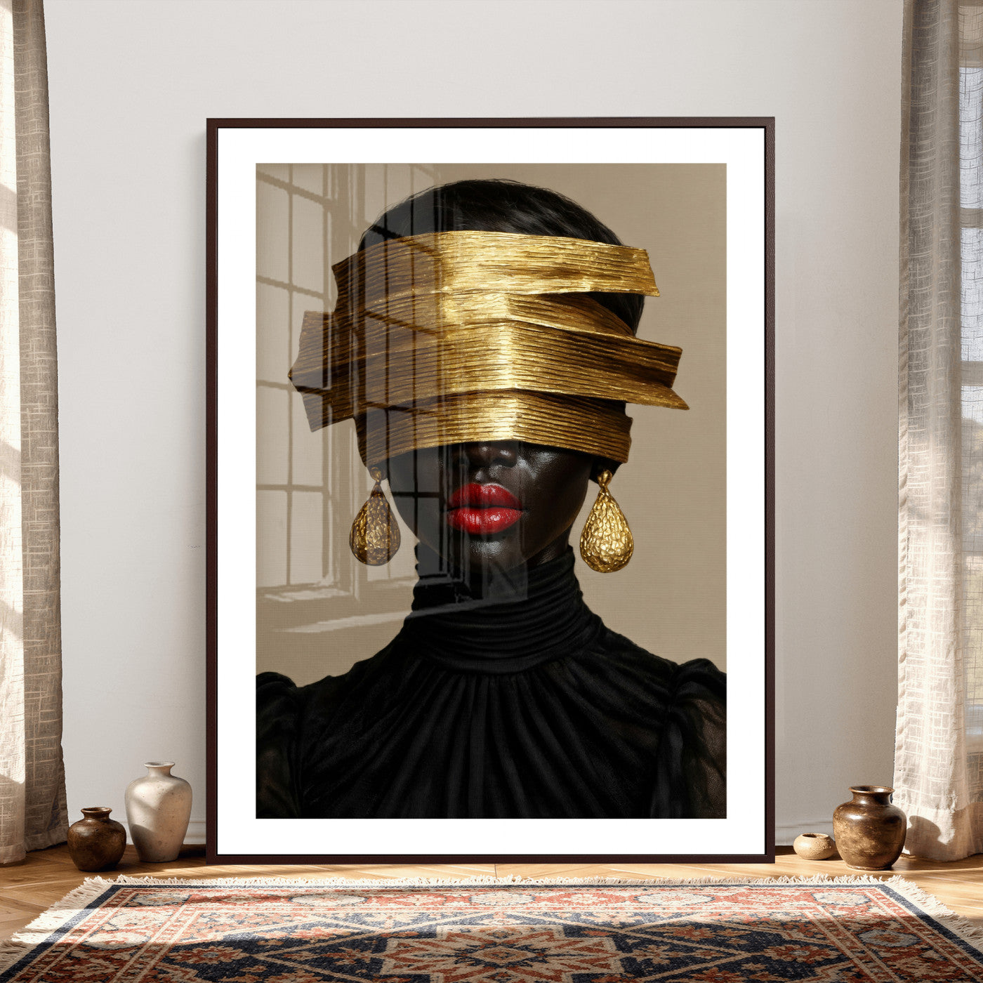 8151788X6-MGV-CV-24X36 - Abstract Afro American Women Wall Art Canvas Print