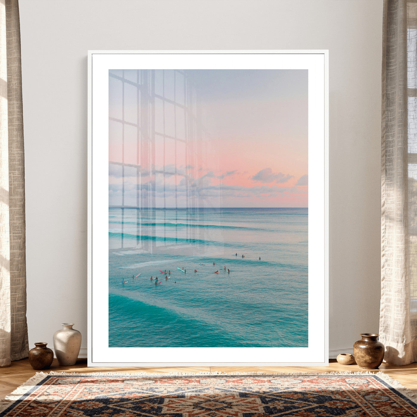 43011896-MGV-CV-24X36 - Beach Walk Wall Art Canvas Print – Soft Coastal Photography Artwork Print for Bedroom, Living Room, and Serene Home Decor