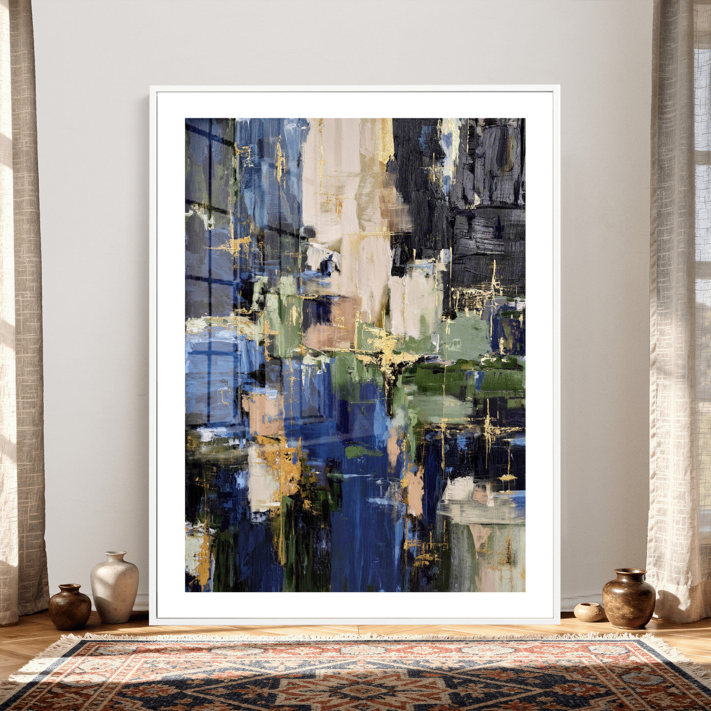69517274-MGV-CV-24X36 - Abstract Dark Blue Wall Art Canvas Print