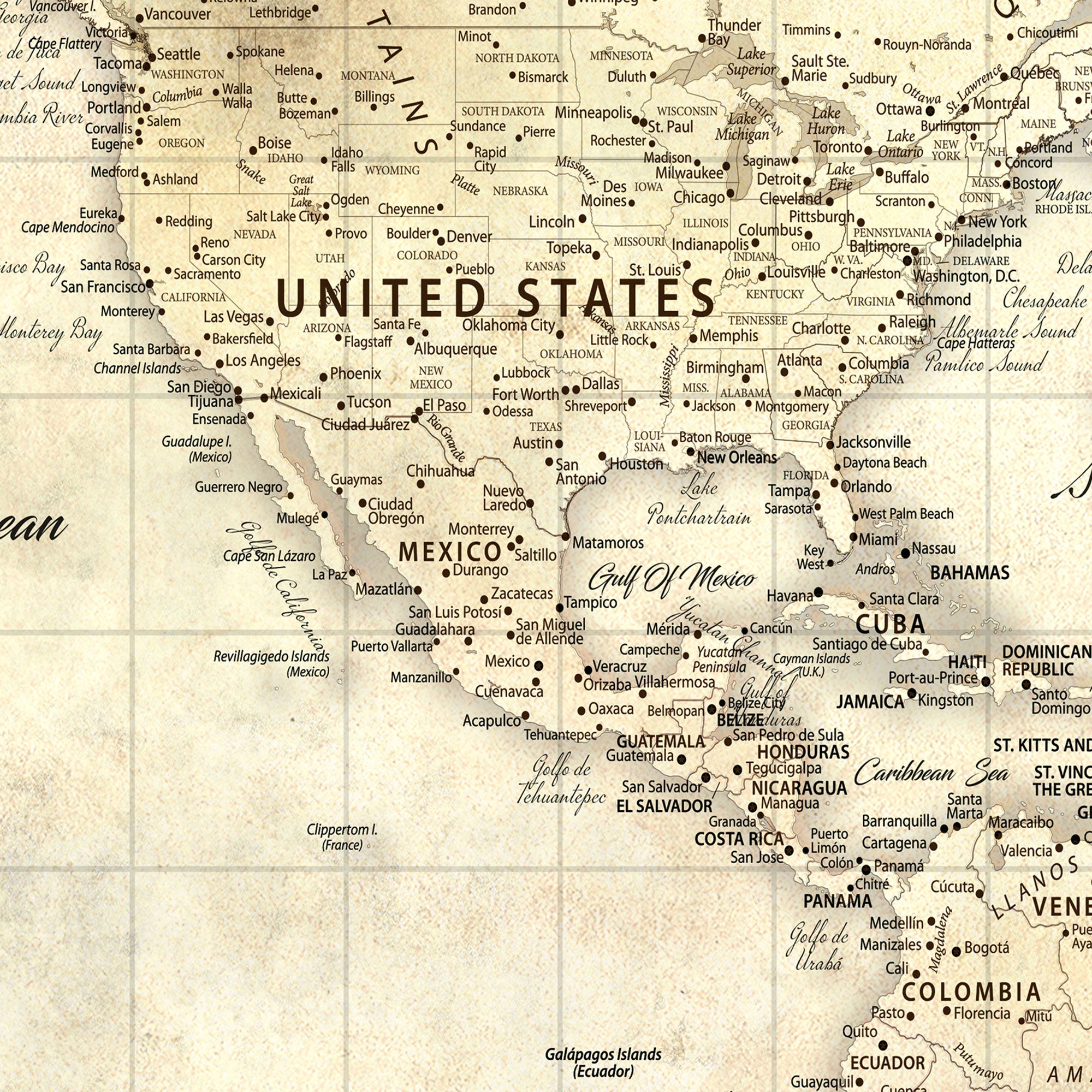 30705590-MGV-CV-36X24-Personalized Push Pin World Map Canvas Print – Custom Adventure Travel Map Framed Wall Art Gift for home, office