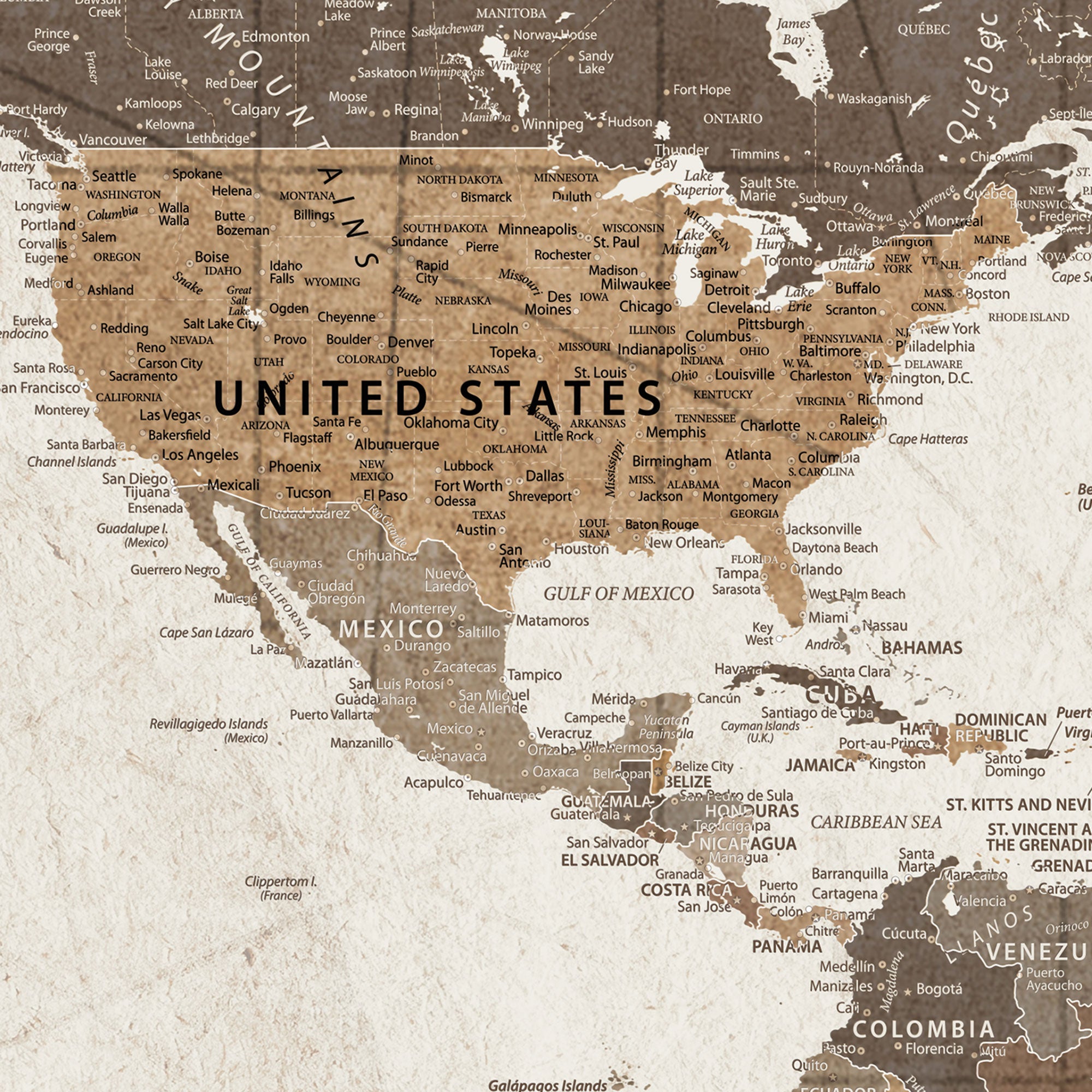 97885954-MGV-CV-36X24-Personalized Push Pin World Map Canvas Print Custom Family Travel Tracker Map Framed Adventure Gift for Couples Home Office