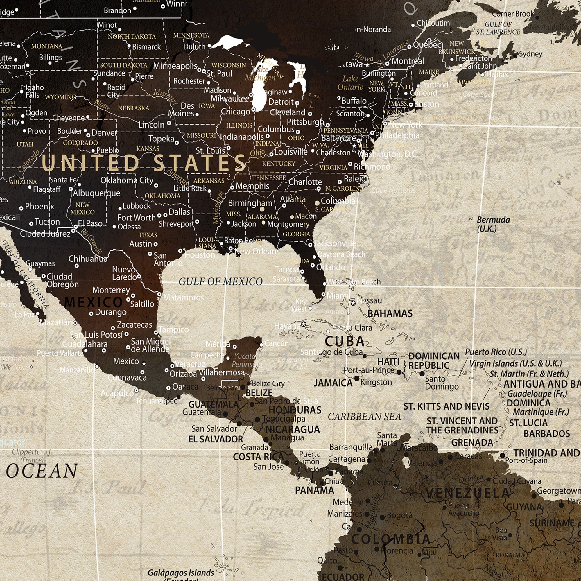 44658041-MGV-CV-36X24-Custom Push Pin World Map Wall Art Canvas Print – Personalized Travel Tracker with Pins Framed Large for home, office