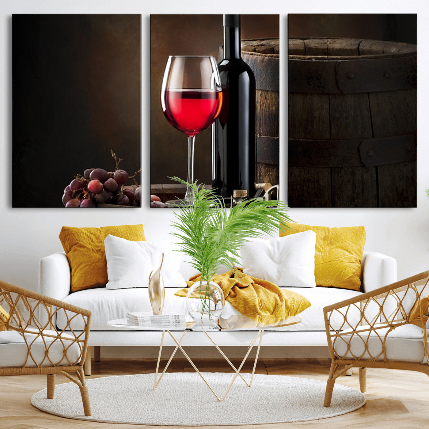 -Red Wine and Bottle Canvas Print