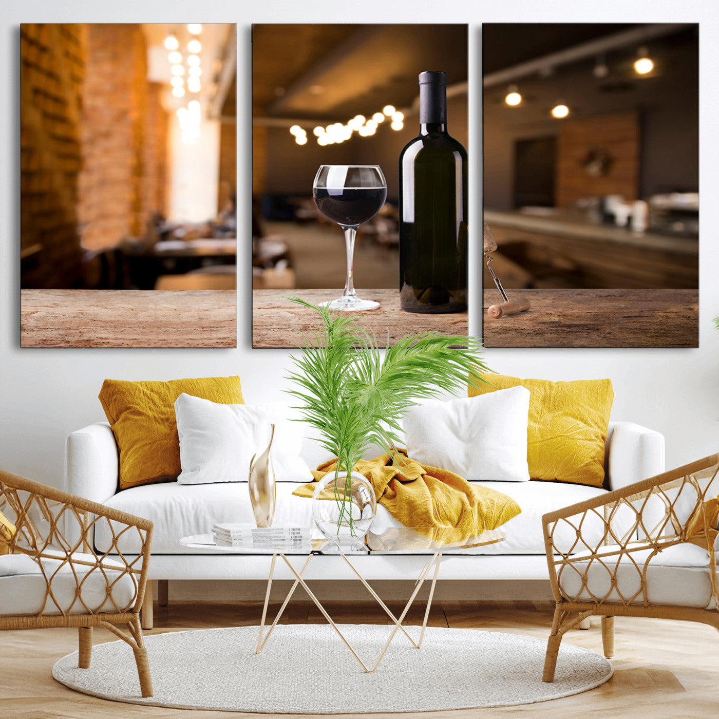 -Wine and Bottle Wall Art Canvas Print