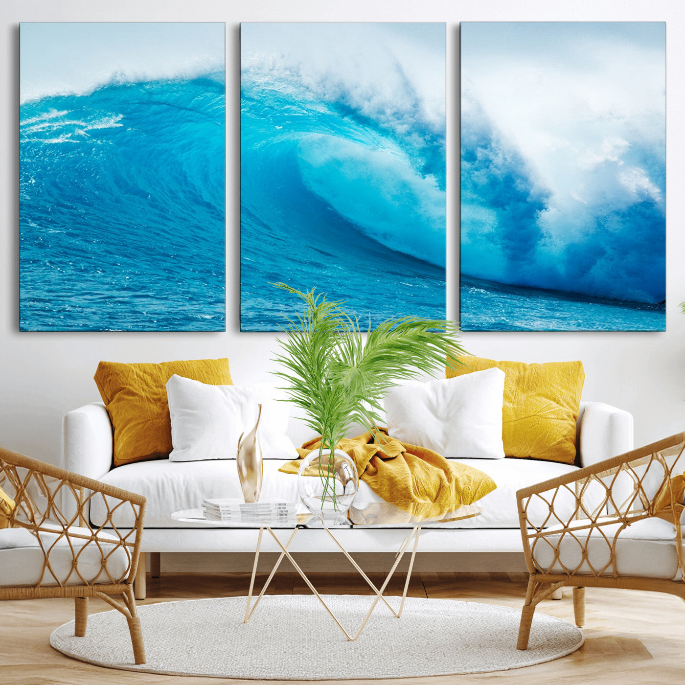 13117-MGV-CV-36X24-Big Ocean Surfing Wave Wall Art Canvas Print