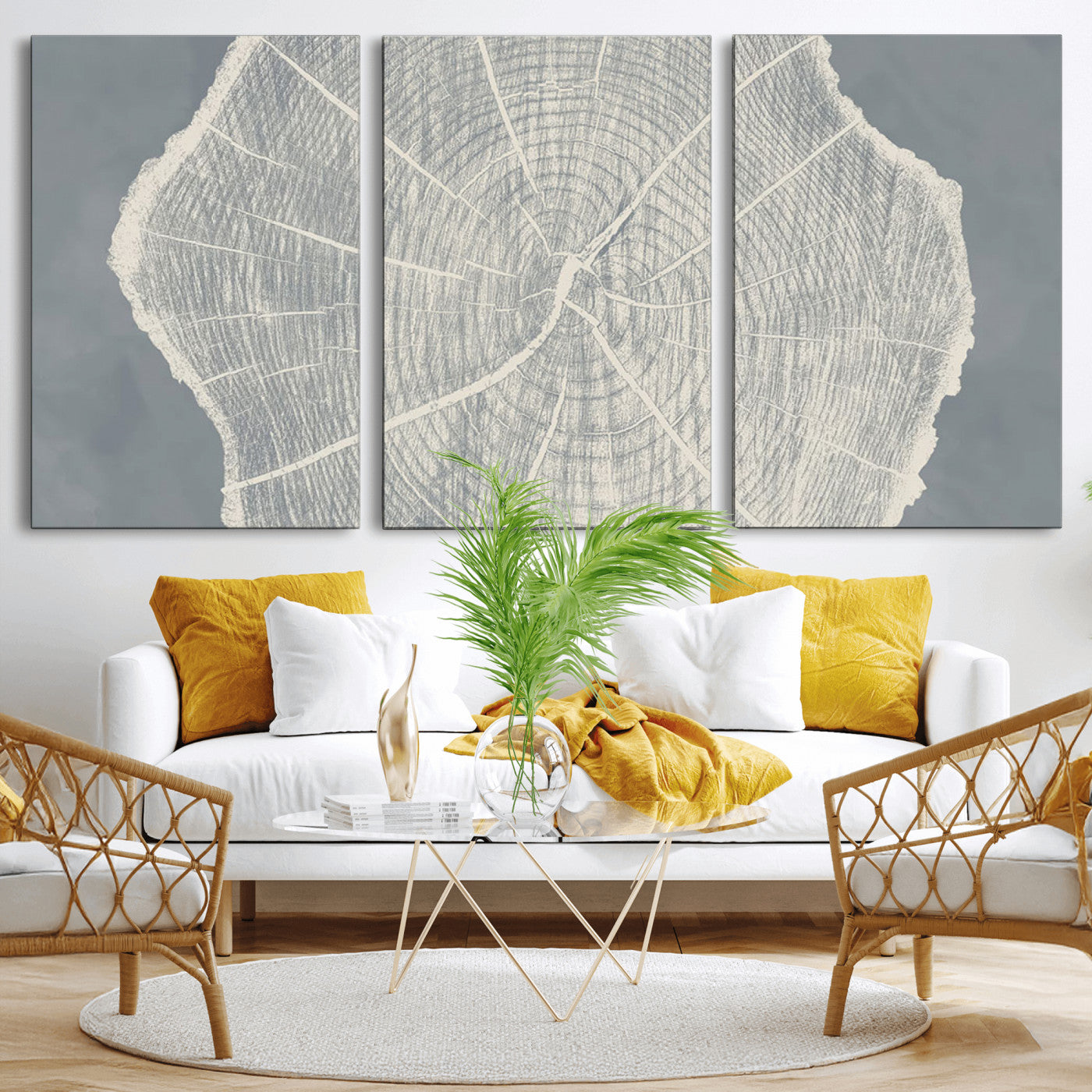 25547-MGV-CV-36X24-Abstract Tree Ring Wall Art Canvas Print – Nature-Inspired, Ready to Hang, Modern Home Decor