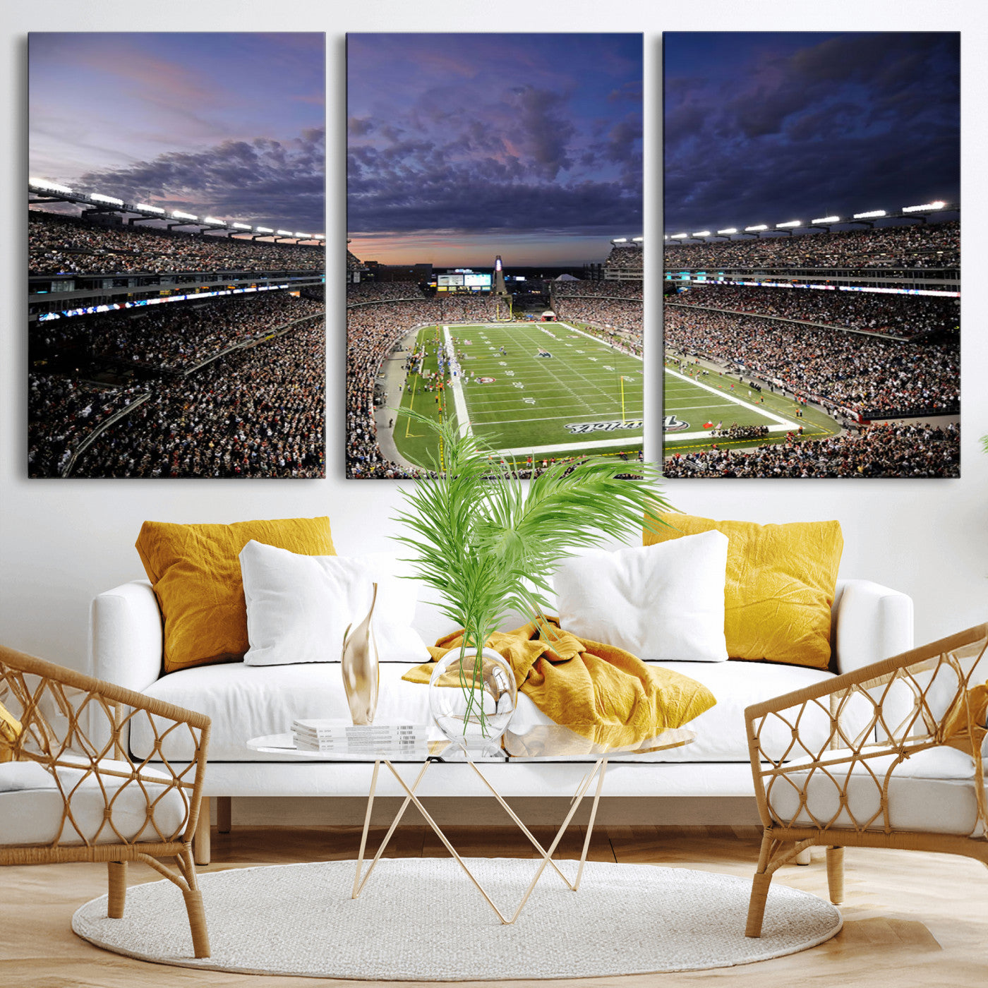 -New England Patriots Football Team Print - Foxborough Gillette Stadium Wall Art Canvas Print