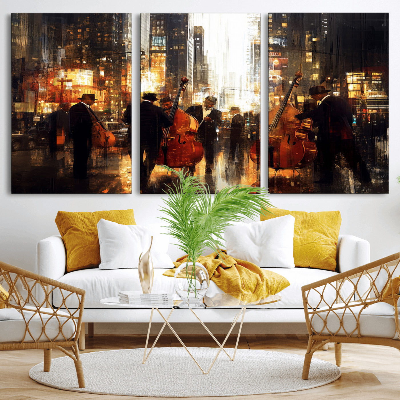 -Abstract Jazz Art Wall Art Canvas Print - Framed Abstract Music Canvas - Colorful Instrument Poster