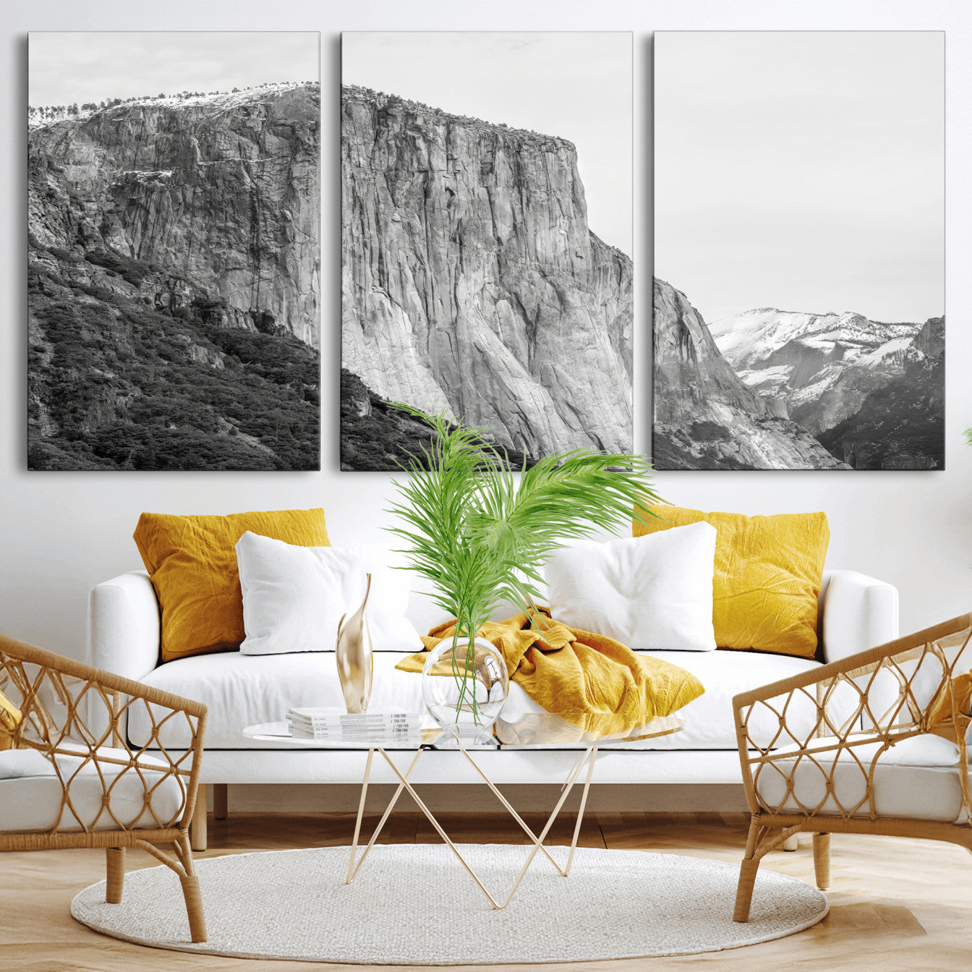 39393420-MGV-CV-36X24 - El Capitan Yosemite Mountain Wall Art – Yosemite Cliff Canvas Print, Rugged Terrain and Timeless Wilderness Decor for Office, Living Room or Cabin