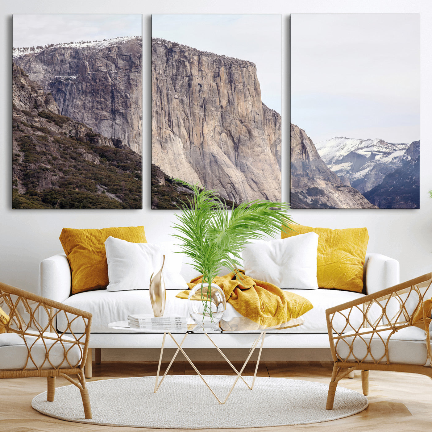 74506434-MGV-CV-36X24 - El Capitan Yosemite Mountain Wall Art – Yosemite Cliff Canvas Print, Rugged Terrain and Timeless Wilderness Decor for Office, Living Room or Cabin
