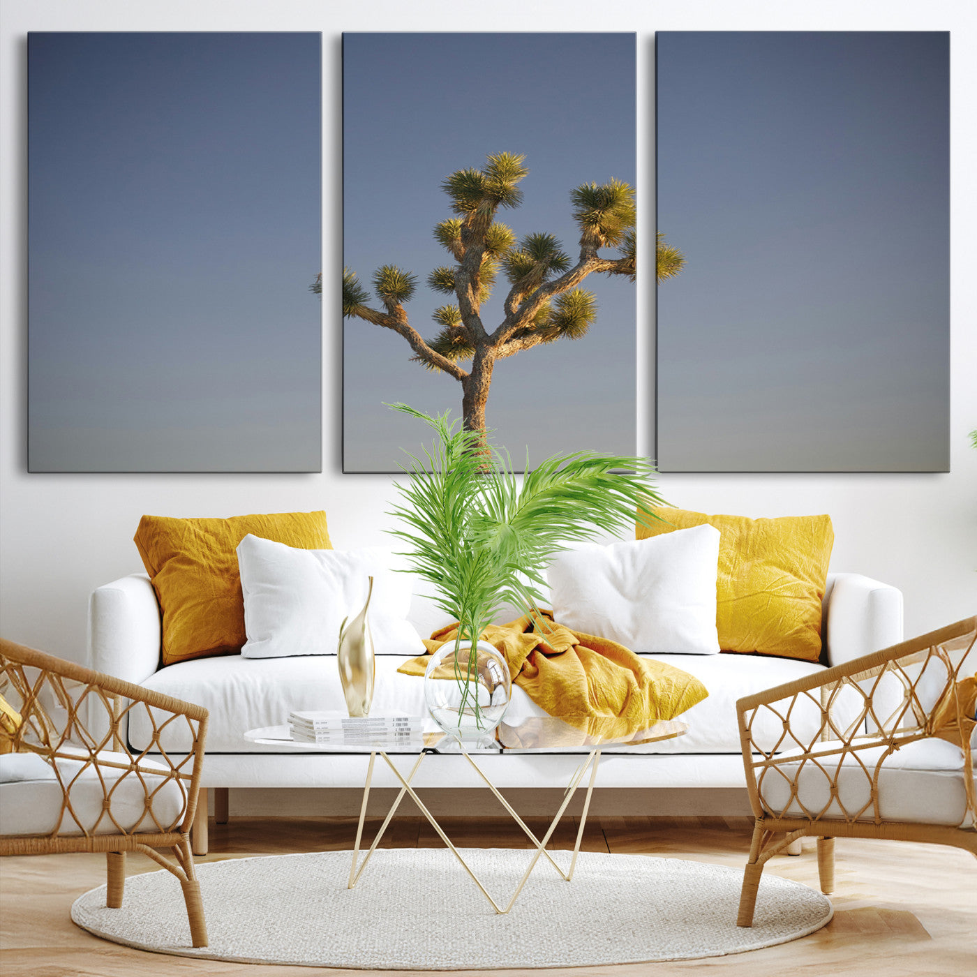 54552043-MGV-CV-36X24-Joshua Tree Wall Art Canvas Print – Framed Southwestern Desert Landscape Scene Natural Rustic Artwork for Home Office